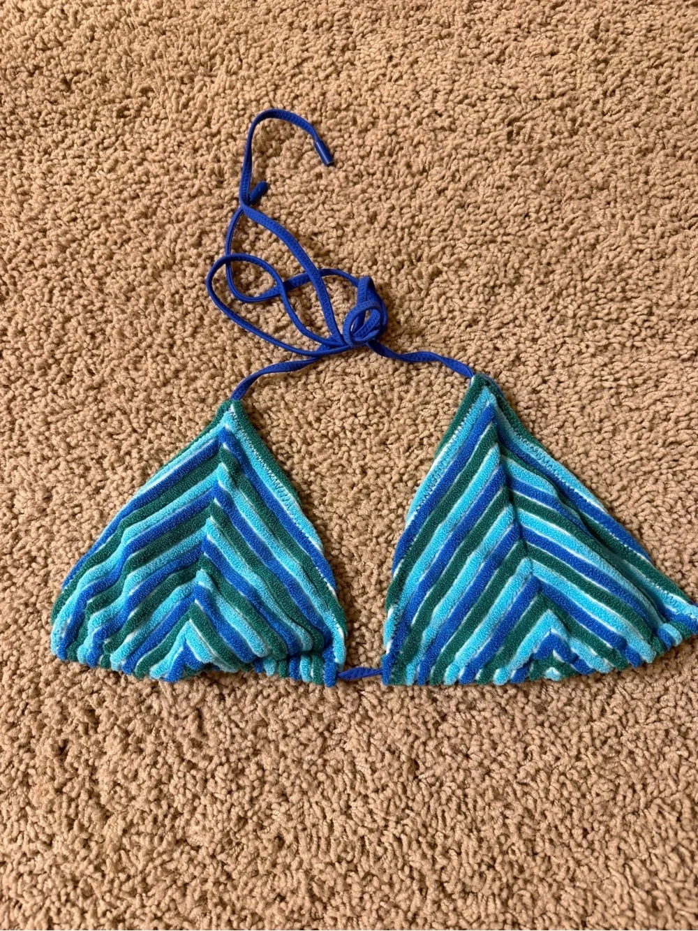 triangl swimwear Blue & Teal Crochet Triangle Bikini